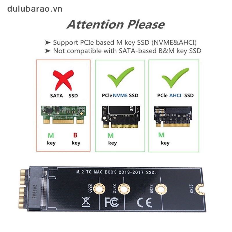 Dul Hot M.2 NVMe SSD chuyển đổi thẻ cho Macbook Air Pro 2013-2017 NVMe/PCI-E SSD Kit Ao
