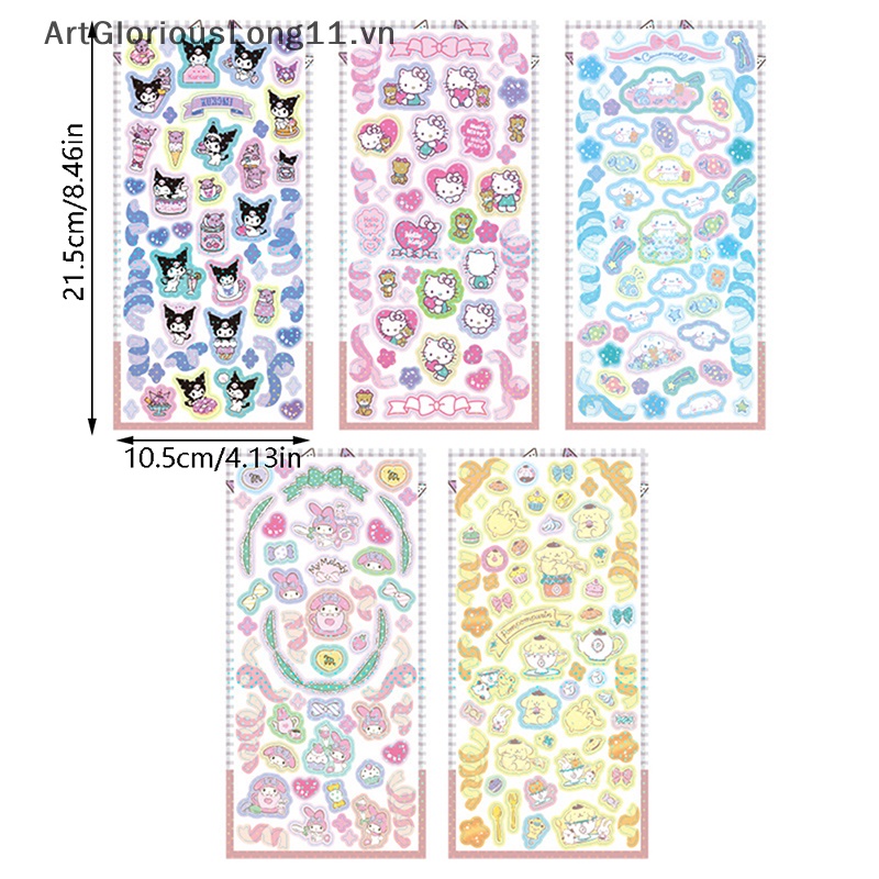 Sticker Dán Trang Trí Laptop / Điện Thoại Hình Cinnamoroll Kuromi My Melody Dễ Thương