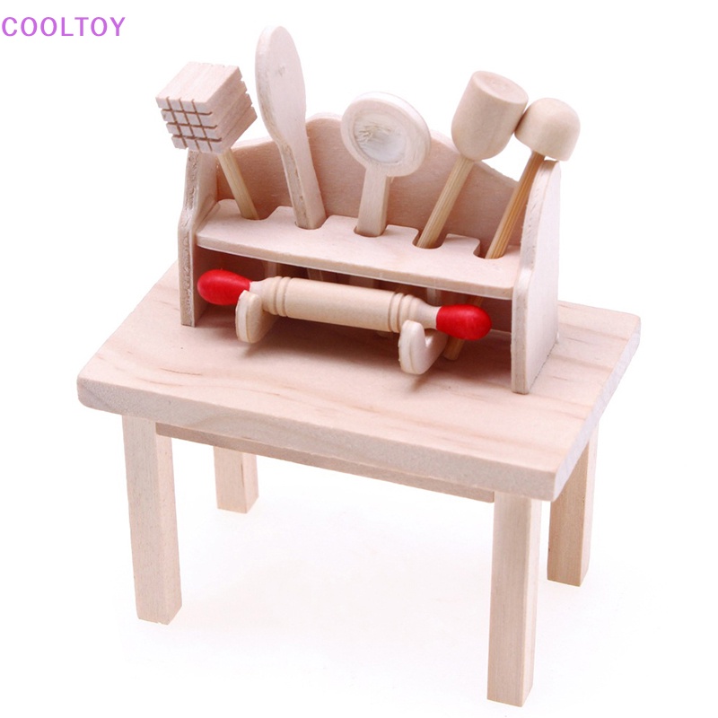 1 Set Dụng Cụ Nhà Búp Bê Làm Mát Mini Kèm Muỗng Và Giá Để Đồ Dùng Nhà Bếp Trang Trí Nhà Búp Bê