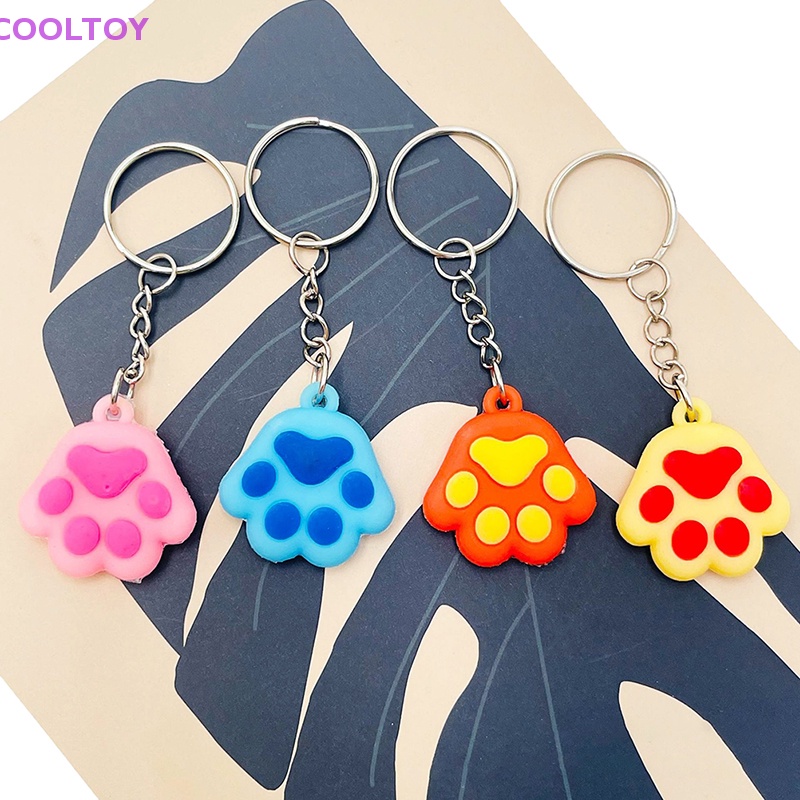 Móc Khóa Silicon Hình Chân Mèo Hoạt Hình Dễ Thương