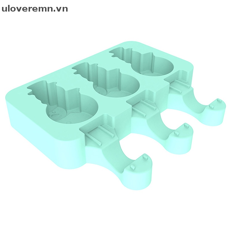 Khuôn Silicon Làm Kem Que Hình Hoạt Hình Có Thể Tái Sử Dụng
