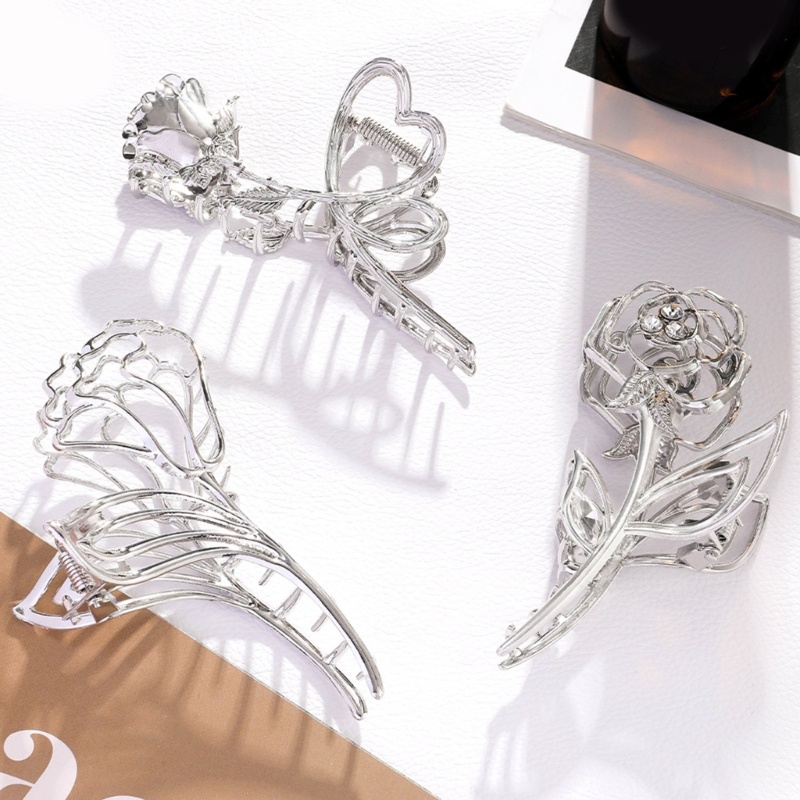 Kẹp Tóc Hoa Hồng Kim Loại Nhiều Kiểu Dáng Cho Nữ