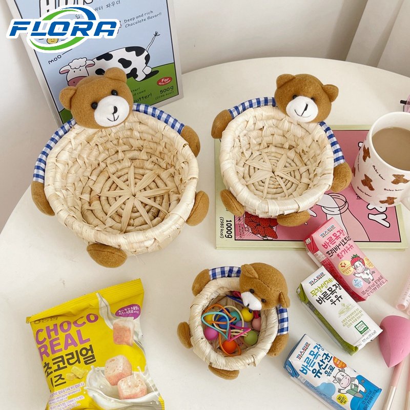 Giỏ Đựng Đồ Đan Len Thủ Công Hình Động Vật Dễ Thương Trang Trí Nhà Cửa