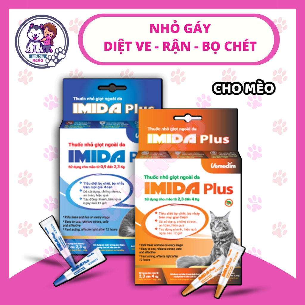 IMIDA Plus nhỏ gáy ve bọ chét cho mèo đủ size 0.9 - 4kg