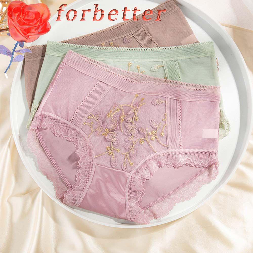 Quần Lót Cotton Satin Phối Lưới Lưng Vừa Quyến Rũ Cho Nữ