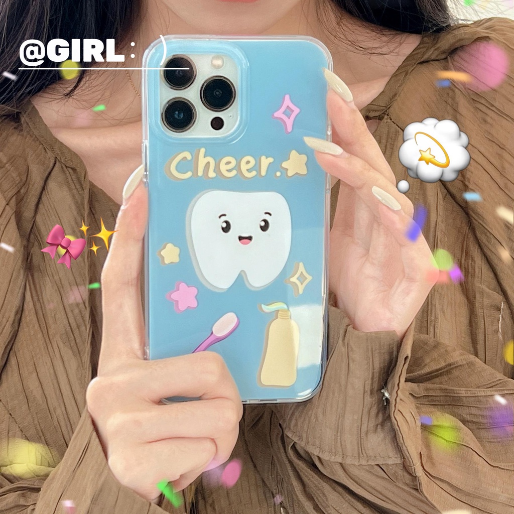 Ốp Điện Thoại TPU Mềm Trong Suốt Hai Mặt Chống Sốc Họa Tiết Hoạt Hình Dễ Thương Cho iPhone 14 13 12 11 Pro Max