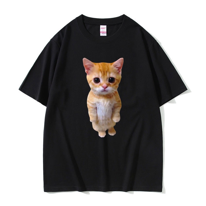 Áo Thun Nam In Hình Mèo Munchkin Kitty Meme Vui Nhộn