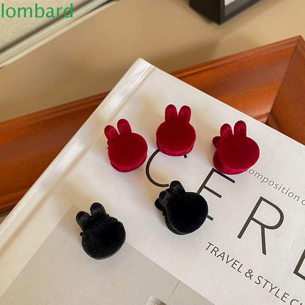 Kẹp Tóc Càng Cua Cỡ Nhỏ Bằng Vải Nhung Họa Tiết Trái Tim Dễ Thương Phong Cách Hàn Quốc