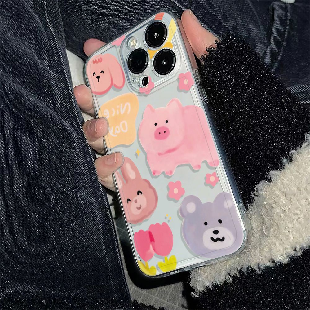 ✅Ốp Điện Thoại Mềm Chống Sốc Họa Tiết Động Vật Cho Iphone 116In13Max 14pro 1278