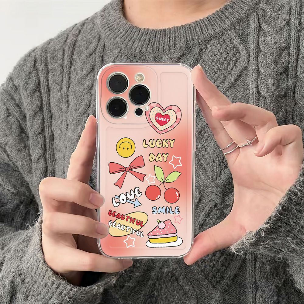 ✅Ốp Điện Thoại Mềm Chống Rơi Màu Hồng Gradient 136Iniphone12 11 maxplus78 G2ST 14pro