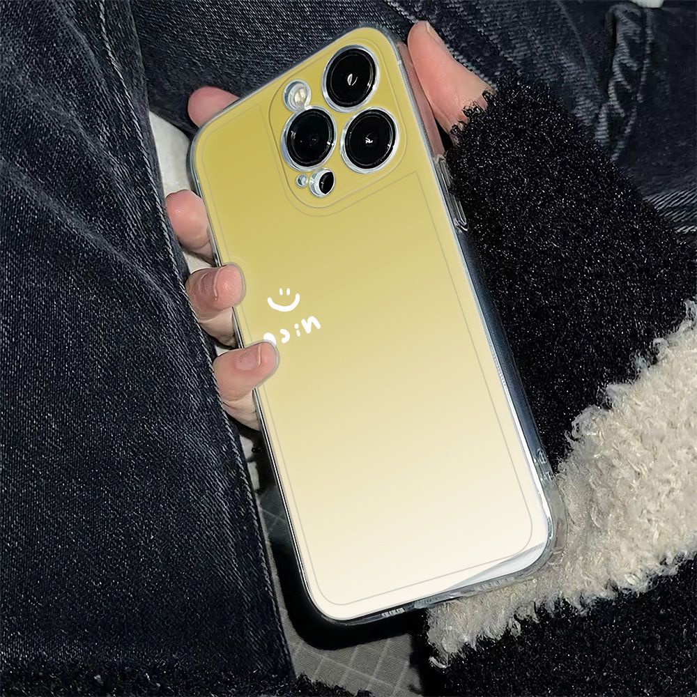 ✅Ốp Điện Thoại Mềm Chống Sốc Họa Tiết Mặt Cười Màu Gradient Cho Iphone 78Max 1211 13 6In14Pro plus