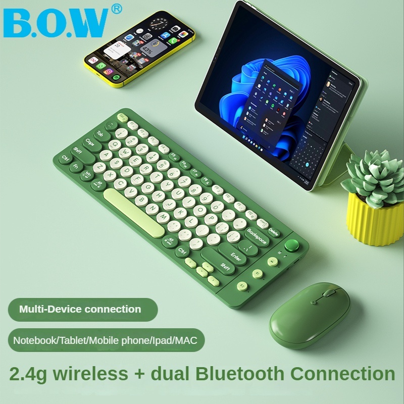 Bàn Phím Bluetooth Không Dây USB Loại c 2.4G Hai Chế Độ Không Gây Tiếng Ồn 83 Phím Dành Cho Máy Tính / Ipad