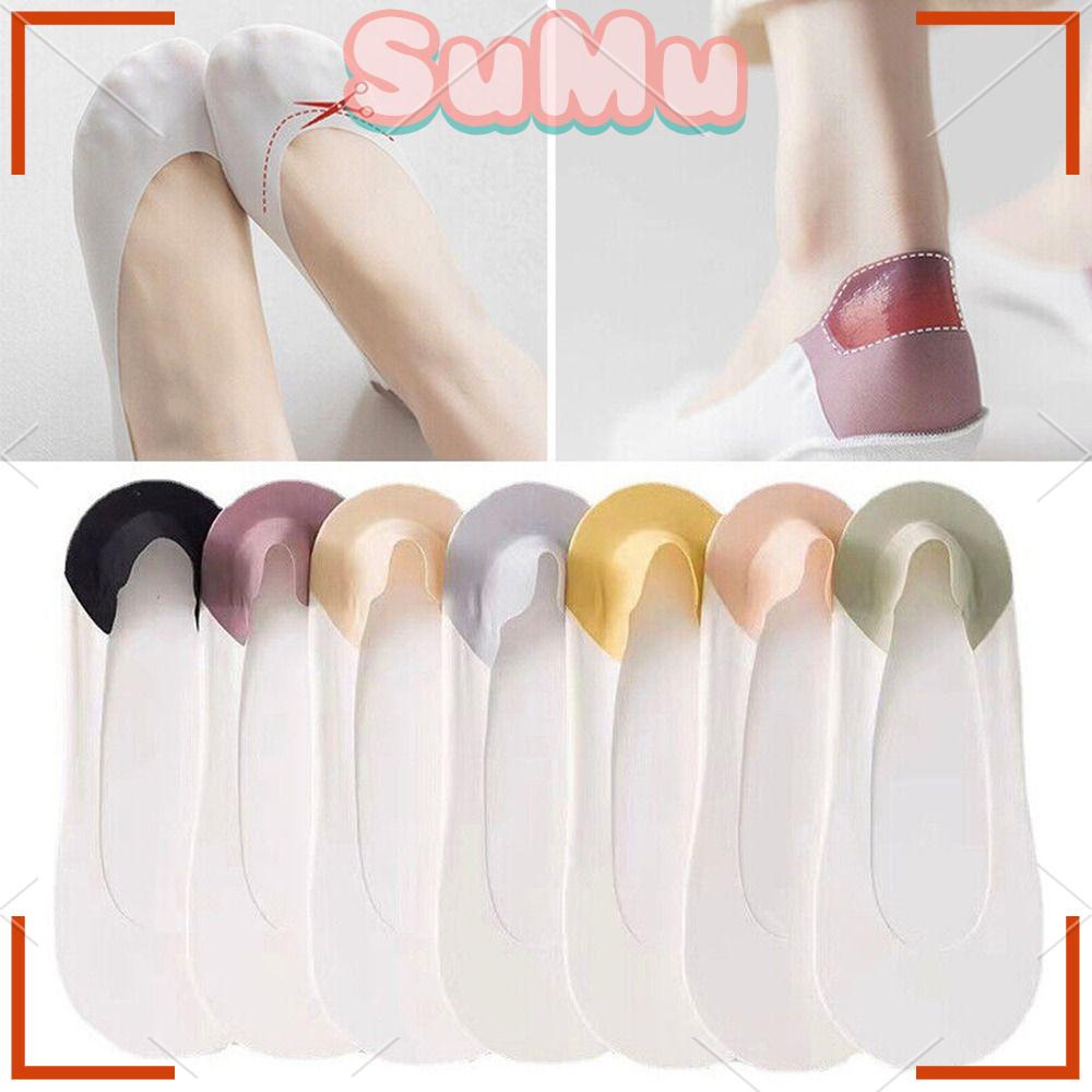 Set 3 Đôi Tất Cổ Thuyền Bằng Lụa Lạnh Thoải Mái Thời Trang Mùa Hè