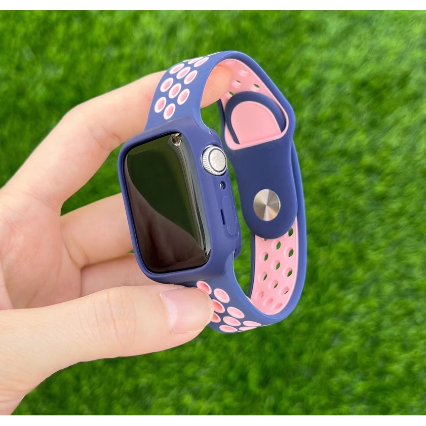 Dây Đeo Silicone Thoáng Khí Cho Đồng Hồ Thông Minh Apple Watch 7 8 6 5 4 3 2 41mm 45mm 40 44 38 42mm i-Watch serie SE 6 Ultra 49mm