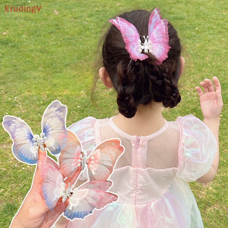 Kẹp Tóc Hình Cánh Bướm Đính Ngọc Trai Xinh Xắn Cho Bé Gái