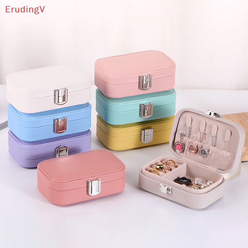 [ErudingV] Hộp Đựng Trang Sức Bằng Da PU Hai Tầng Màu Kẹo Nhỏ Gọn Dùng Đựng Trang Sức Đi Du Lịch [Mới]