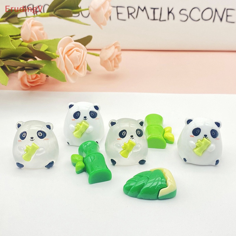 Bộ 2 Kẹp Tóc Nhựa Resin Hình Gấu Trúc Phát Quang DIY