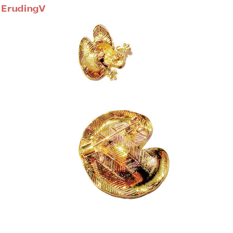 Bộ 2 Ghim Cài Áo Hình Ếch Và Lá Sen Đính Đá Thời Trang Cho Nữ