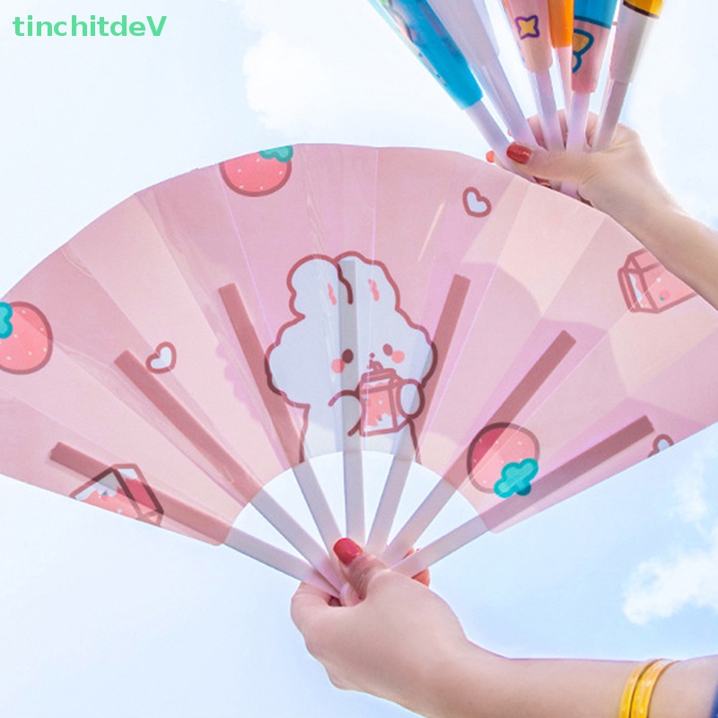 Quạt Xếp Mini Bằng Nhựa Họa Tiết Hoạt Hình Dễ Thương Thời Trang Mùa Hè Cho Học Sinh