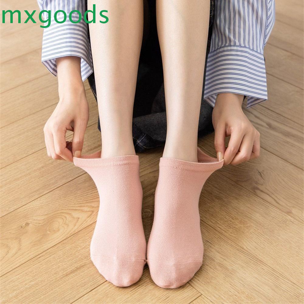 Mxgoods Đôi Vớ Cotton Lưới Rỗng Mềm Mại Thấm Hút Mồ Hôi Chống Trượt Màu Trắng Thuần Hàn Quốc Dành Cho Thanh Thiếu Niên