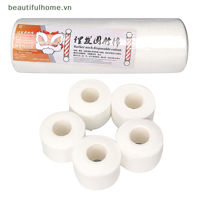 [beautifulhome] 5 Cuộn Giấy Giảm Thanh Cho Cổ Áo Cắt Tóc Dùng Một Lần [beauty]