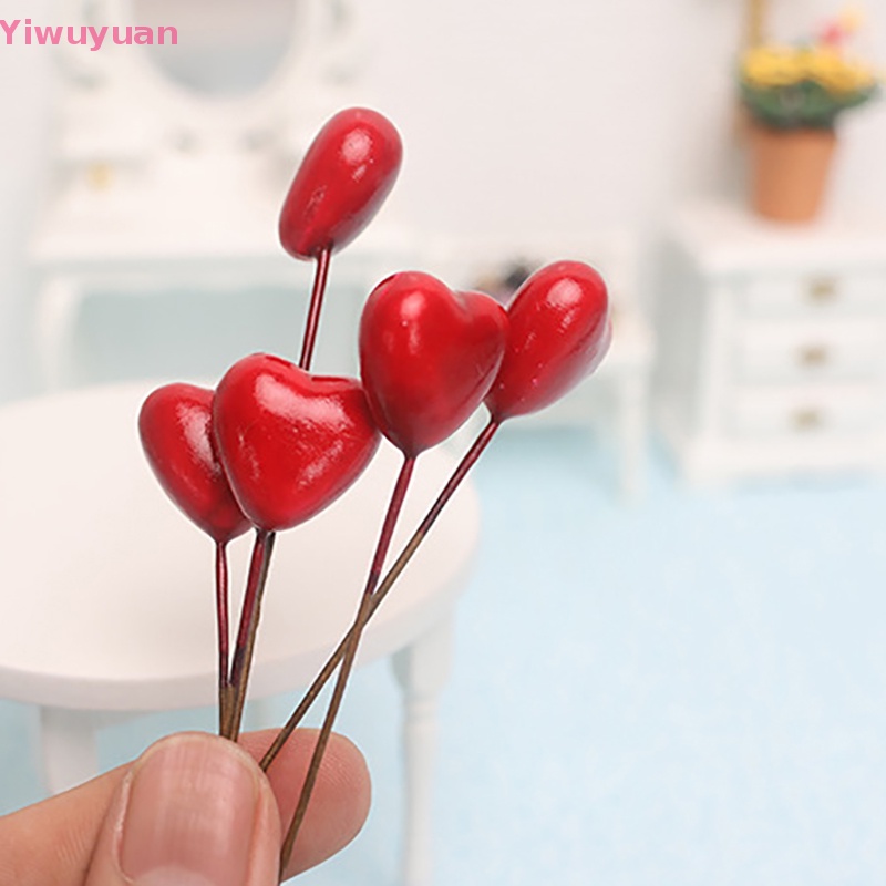 5 Bong Bóng Trái Tim Nhiều Màu Trang Trí Nhà Búp Bê 1: 12 Mới