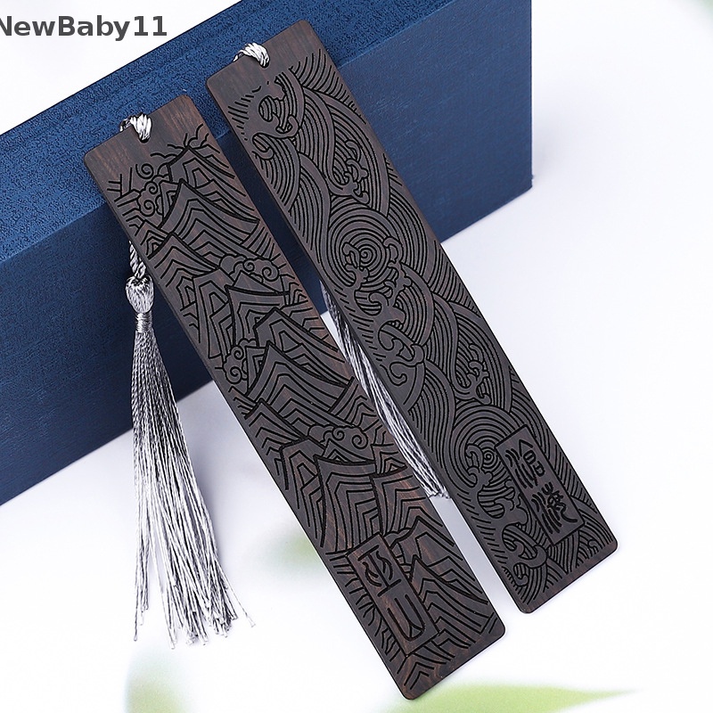 Kẹp Đánh Dấu Trang Sách Bằng Gỗ Mun Chạm Khắc Hình Phong Cách Trung Hoa Cổ Điển