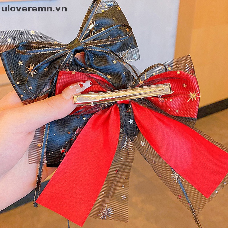 Kẹp Tóc Đính Nơ Lưới Hình Ngôi Sao Phong Cách Lolita Ngọt Ngào Thời Trang Cho Bé Gái