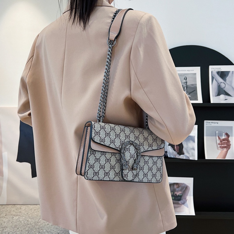 Túi Da Đeo Chéo Dây Kim Loại Thời Trang Dành Cho Nữ