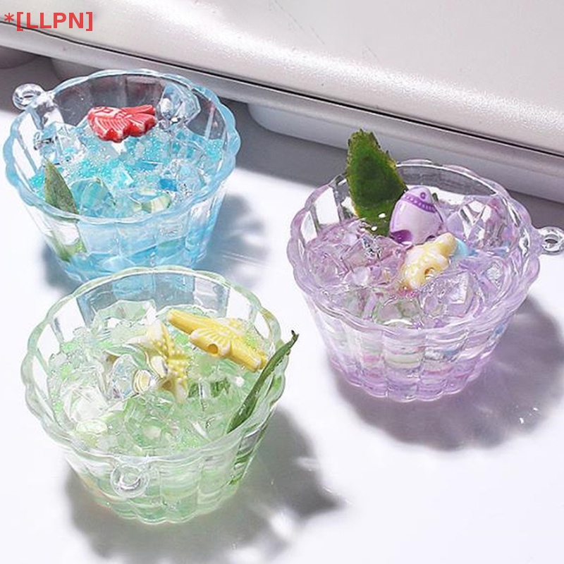 1 Móc Khóa Hình Cốc Trứng Mini Bằng Nhựa Phát Sáng Dễ Thương Trang Trí Sân Vườn