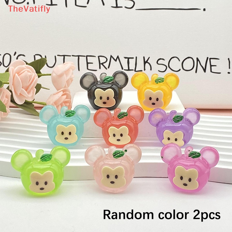 [Thevalifly] Set 2 Mặt Dây Chuyền Nhỏ Bằng Resin Phát Quang Hình Động Vật Hoạt Hình Dễ Thương Ch