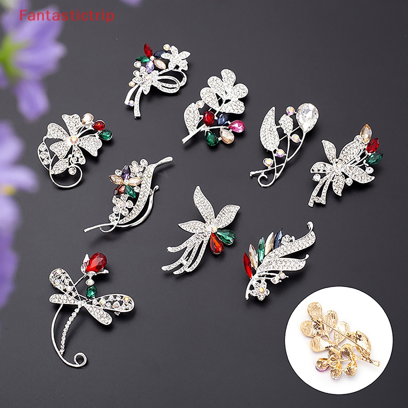 Ghim Cài Áo Hình Hoa Đính Đá Nhiều Màu Sắc Phong Cách Vintage Thời Trang Cho Nữ Mới