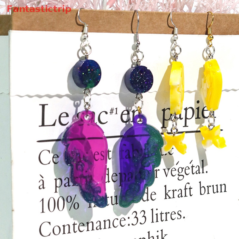 Khuôn Silicon Làm Mặt Dây Chuyền / Bông Tai DIY Hình Bướm / Lông Vũ Mới