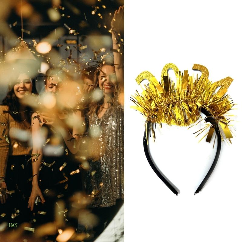 Cài Tóc Hình Vương Miện Bằng Thiếc Mừng Năm Mới 2024