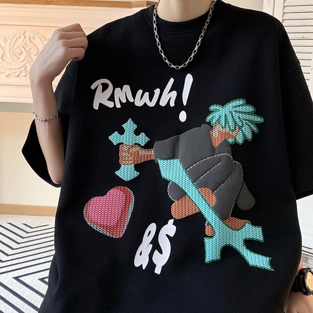 Áo Thun Ngắn Tay Dáng Rộng Thời Trang Mùa Hè Giản Dị Dễ Phối Đồ Dành Cho Nam