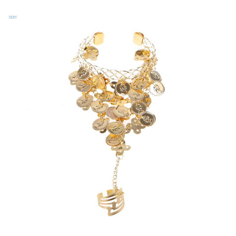 Vòng Đeo Tay Nối Nhẫn / Vòng Cổ / Vòng Tay Bằng Kim Loại Hình Đồng Xu