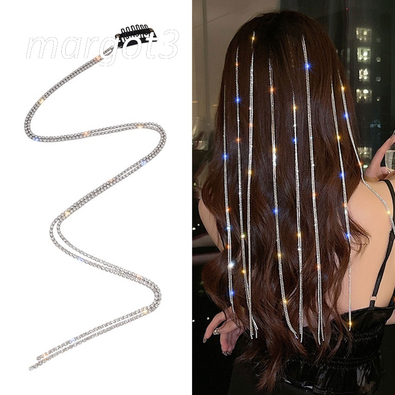 Kẹp Tóc Dây Xích Đính Pha Lê Lấp Lánh Thời Trang Cho Nữ