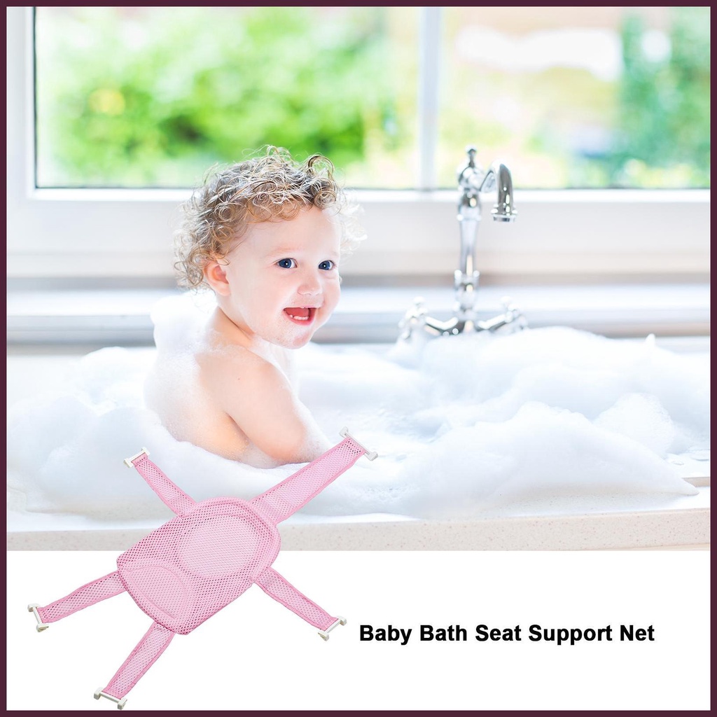 Tấm Thảm Lưới Mềm Mại Thoáng Khí Lót Bồn Tắm Có Tựa Đầu Cho Bé Sơ Sinh