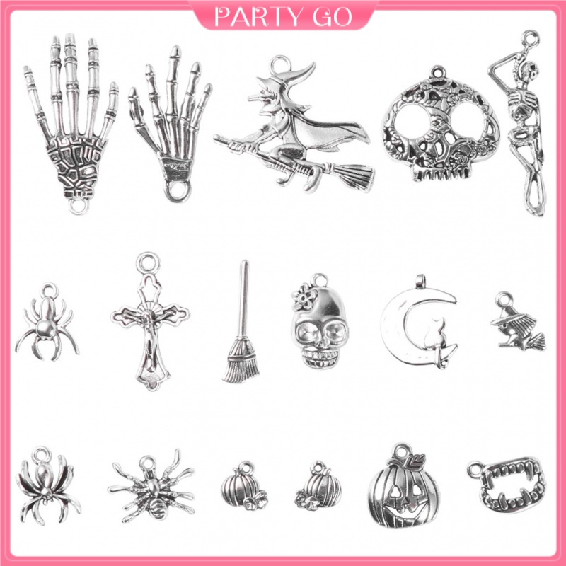 Set 57 Mặt Vòng cổ Kim Loại Hỗn Hợp DIY Phong Cách Halloween