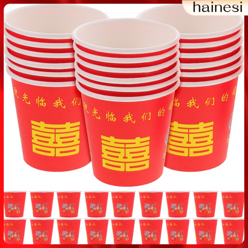 Set 100 Cốc Giấy Uống Rượu 2 Tầng Đứng Phong Cách Trung Hoa