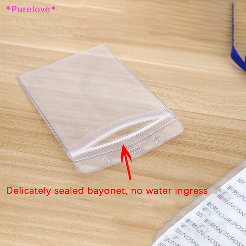 Set 10 Túi Đựng Thẻ ID / Thẻ ID Đeo Trước Ngực Mềm Bóng Trong Suốt Chống Thấm Nước