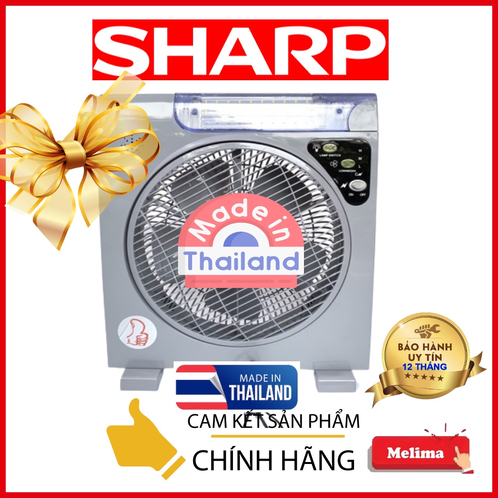 Quạt tích điện Sharp Loại TO 02 Ắc Quy siêu mạnh , Quạt dùng được trong 8h liên tục siêu khỏe