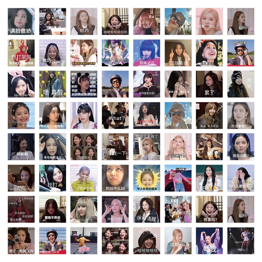 Set 63 Miếng Dán Trang Trí Vali Hành Lý Hình Blackpink Xinh Xắn | Color House