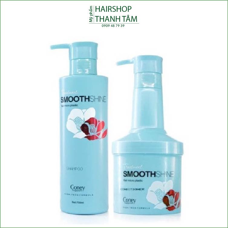 Dầu gội xả siêu phục hồi tóc hư tổn nặng Coney Smoothshine 750ml/500ml - chính hãng