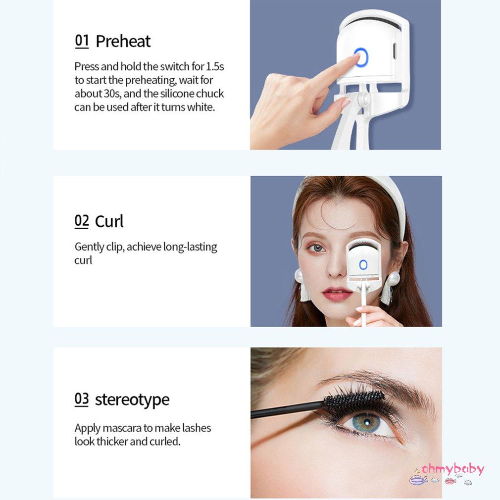 [OMB] Dụng Cụ Uốn Mi Làm Nóng Typec Có Thể Sạc Lại Kéo Dài 24 Giờ Một Bước Dành Cho Longelectric [Z/5]