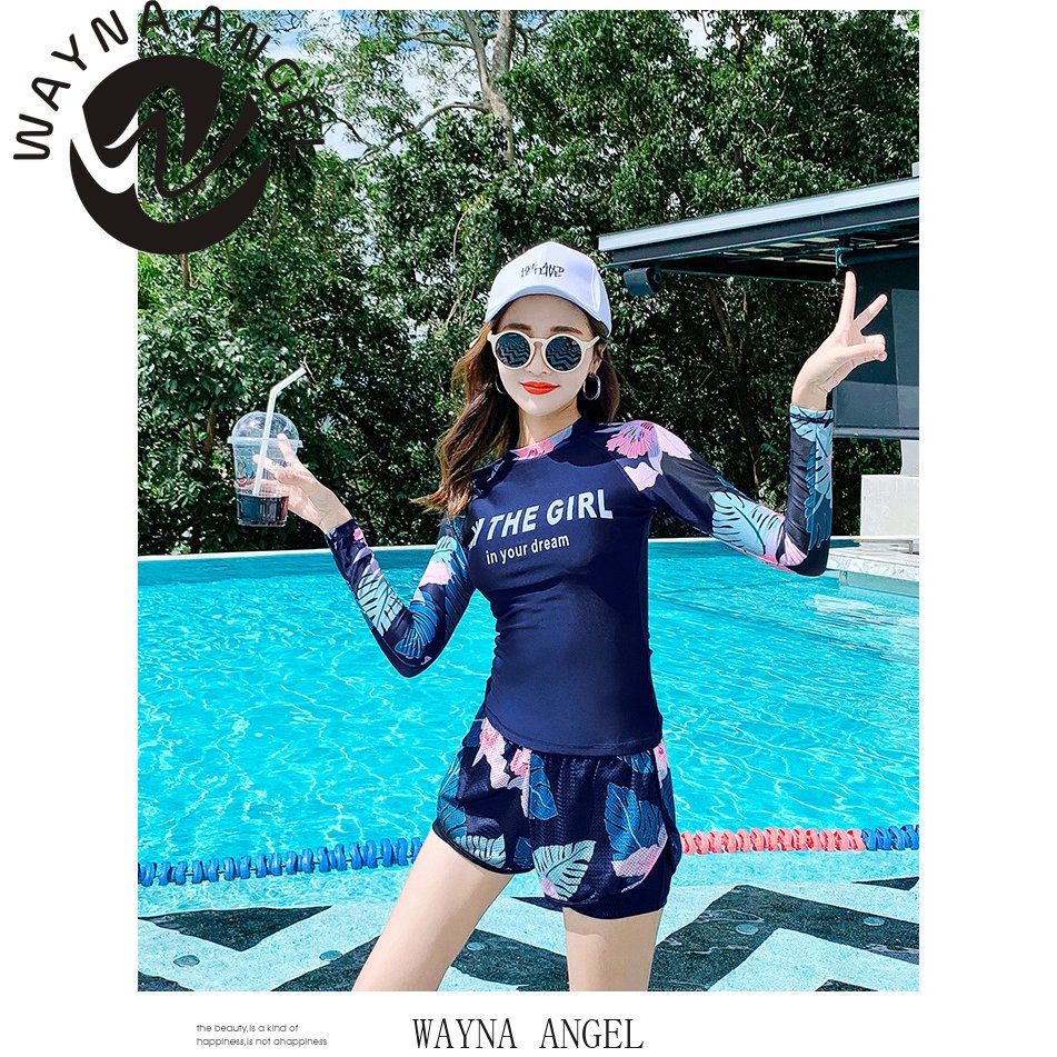 Đồ Bơi Nữ Dài Tay Quần Short Năng Động