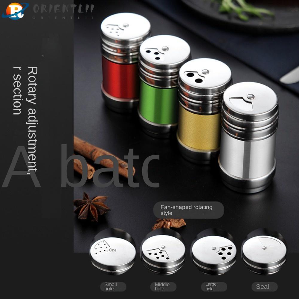 Bộ 2 Hũ Đựng Gia Vị Bằng Thép Không Gỉ Chống Ăn Mòn Có Nắp Xoay Tiện Dụng