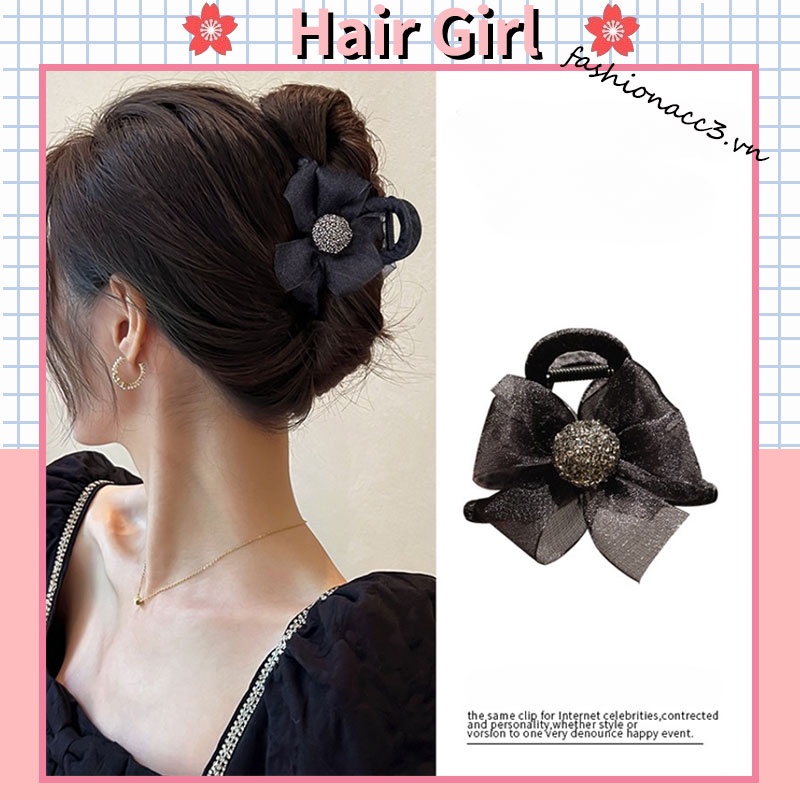 Kẹp Tóc Lưới Đính Nơ Thời Trang Mùa Hè Mới Cho Nữ