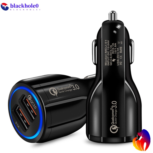 Tẩu Sạc Điện Thoại Nhanh 3.0 2 Cổng USB Cho Xe Hơi