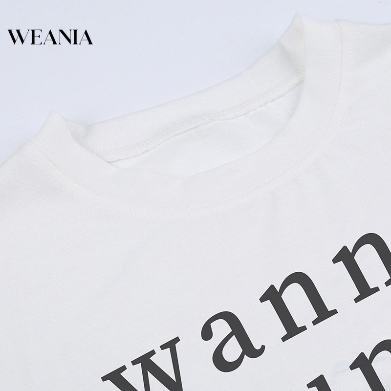 Áo Thun Tay Ngắn Cổ Tròn In Monogram Kiểu Mỹ Cho Nữ